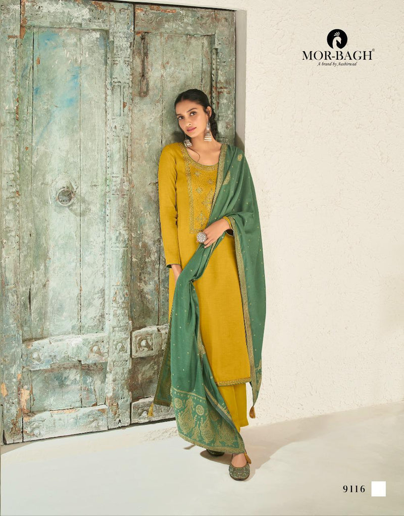 Aashirwad Creation Morbagh Misri Linen Silk  Designer Party Wear Salwar Kameez With Embroidery