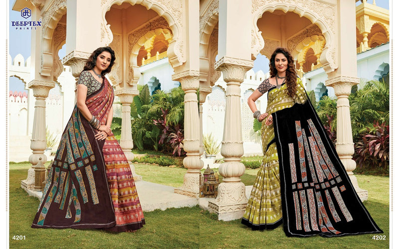 Deeptex Prints Mother India Vol 42 Pure Cotton Printed Beautiful Collections Of   Festive Wear Sarees