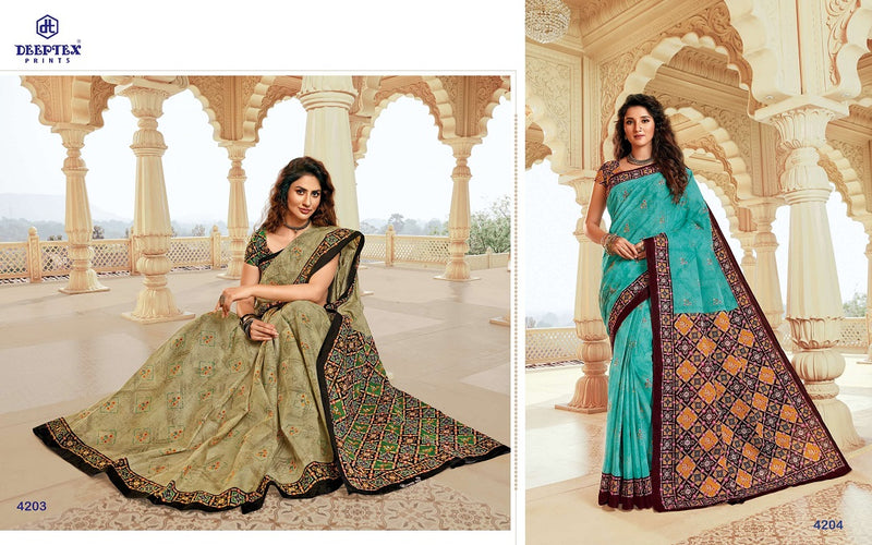 Deeptex Prints Mother India Vol 42 Pure Cotton Printed Beautiful Collections Of   Festive Wear Sarees