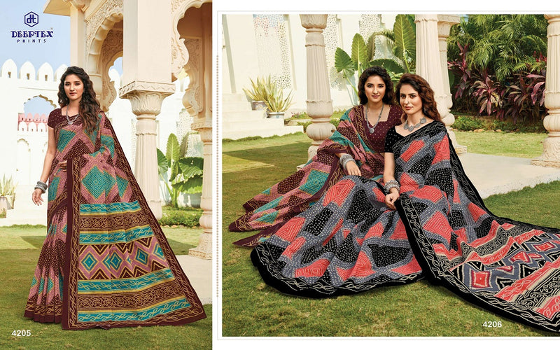 Deeptex Prints Mother India Vol 42 Pure Cotton Printed Beautiful Collections Of   Festive Wear Sarees