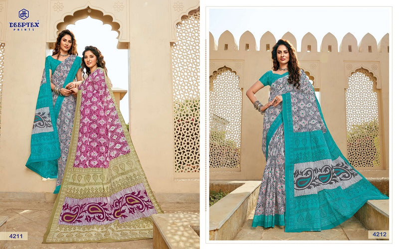 Deeptex Prints Mother India Vol 42 Pure Cotton Printed Beautiful Collections Of   Festive Wear Sarees