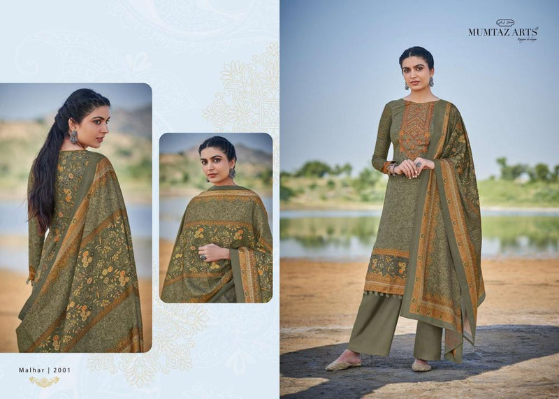 Mumtaz Arts Malhar Jam Satin Embroidered Party Wear Salwar Suits