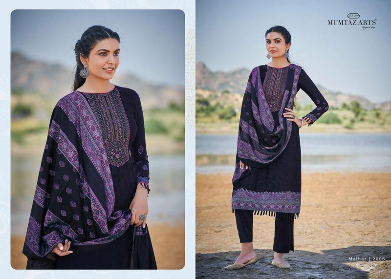 Mumtaz Arts Malhar Jam Satin Embroidered Party Wear Salwar Suits