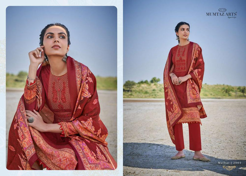 Mumtaz Arts Malhar Jam Satin Embroidered Party Wear Salwar Suits