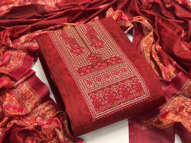 Mumtaz Arts Malhar Jam Satin Embroidered Party Wear Salwar Suits