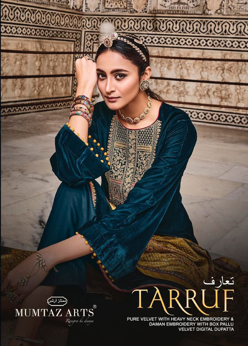 Mumtaz Arts Tarruf  Velvet Heavy Coding Embroidery Work Pashmina Suit