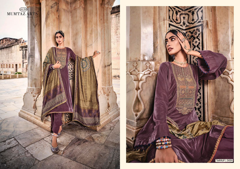 Mumtaz Arts Tarruf  Velvet Heavy Coding Embroidery Work Pashmina Suit