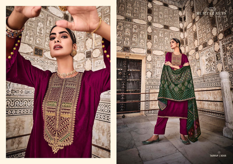 Mumtaz Arts Tarruf  Velvet Heavy Coding Embroidery Work Pashmina Suit