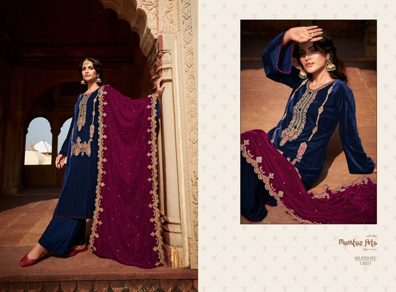 Mumtaz Arts Murshid Velvet With Heavy Embroidery Work Stylish Designer Wedding Wear Salwar Kameez