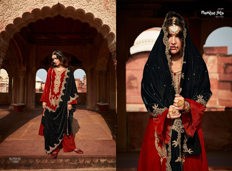 Mumtaz Arts Murshid Velvet With Heavy Embroidery Work Stylish Designer Wedding Wear Salwar Kameez