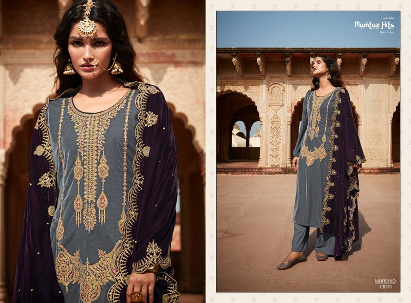 Mumtaz Arts Murshid Velvet With Heavy Embroidery Work Stylish Designer Wedding Wear Salwar Kameez
