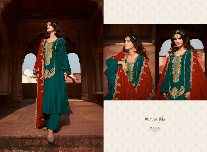 Mumtaz Arts Murshid Velvet With Heavy Embroidery Work Stylish Designer Wedding Wear Salwar Kameez