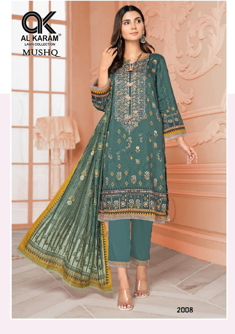 Al Karam Mushq Vol 2 Pure Cotton With Beautiful Work Stylish Designer Casual Look Pakistani Salwar Kameez