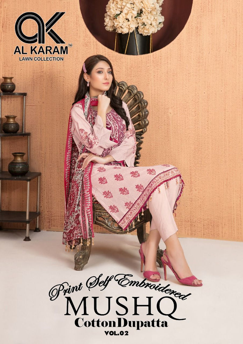 Al Karam Mushq Vol 2 Pure Cotton With Beautiful Work Stylish Designer Casual Look Pakistani Salwar Kameez