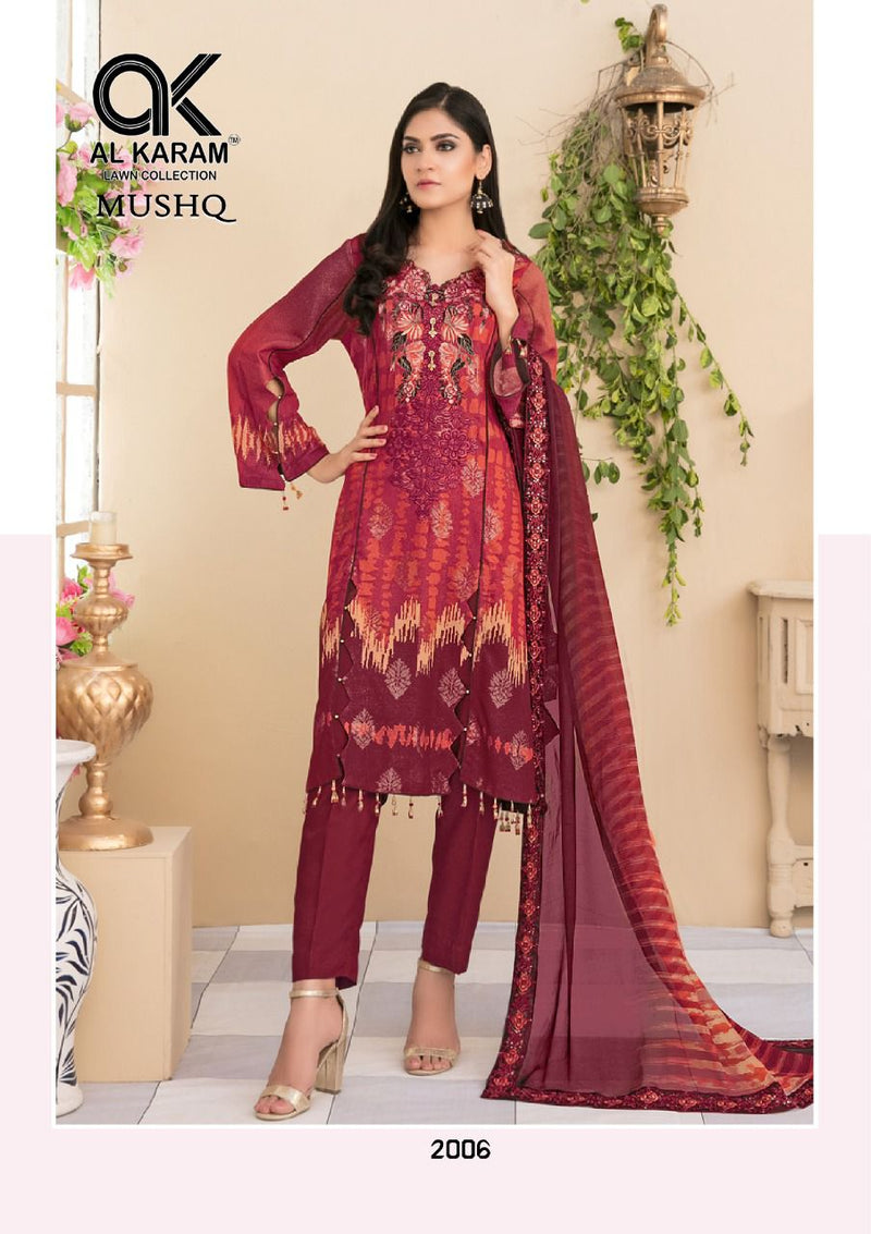Al Karam Mushq Vol 2 Pure Cotton With Beautiful Work Stylish Designer Casual Look Pakistani Salwar Kameez