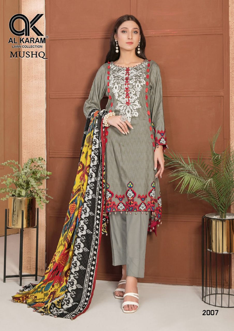 Al Karam Mushq Vol 2 Pure Cotton With Beautiful Work Stylish Designer Casual Look Pakistani Salwar Kameez