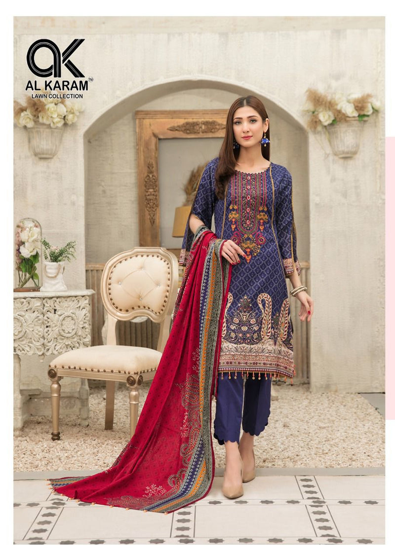 Al Karam Mushq Print Self Collection With Heavy Embroidery & Printed Work Stylish Designer Salwar Kameez