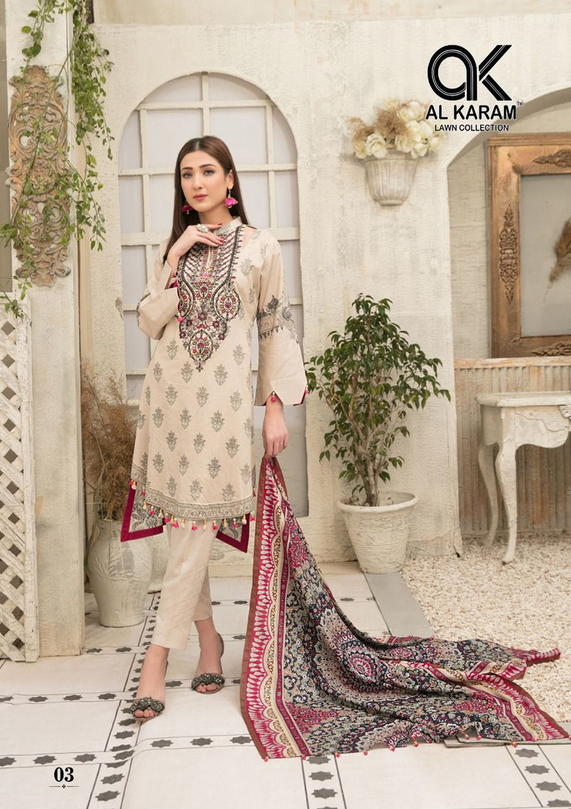 Al Karam Mushq Print Self Collection With Heavy Embroidery & Printed Work Stylish Designer Salwar Kameez