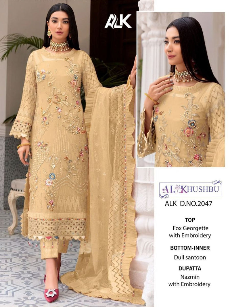 Al Khushbu Muskan Georgette Designer Embroidered Heavy Party Wear Salwar Suits