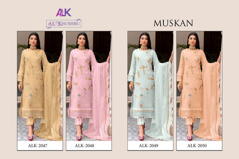 Al Khushbu Muskan Georgette Designer Embroidered Heavy Party Wear Salwar Suits