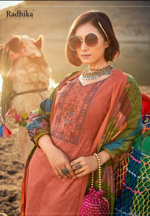 Radhika Fashion Azara Mussaret Vol 17 Cambric Cotton Festive Wear Salwar Suits