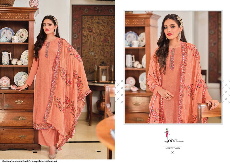 Eba Lifestyle Mustard Vol 2 Chinon Party Wear Salwar Suits With Rich & Beautiful Colors