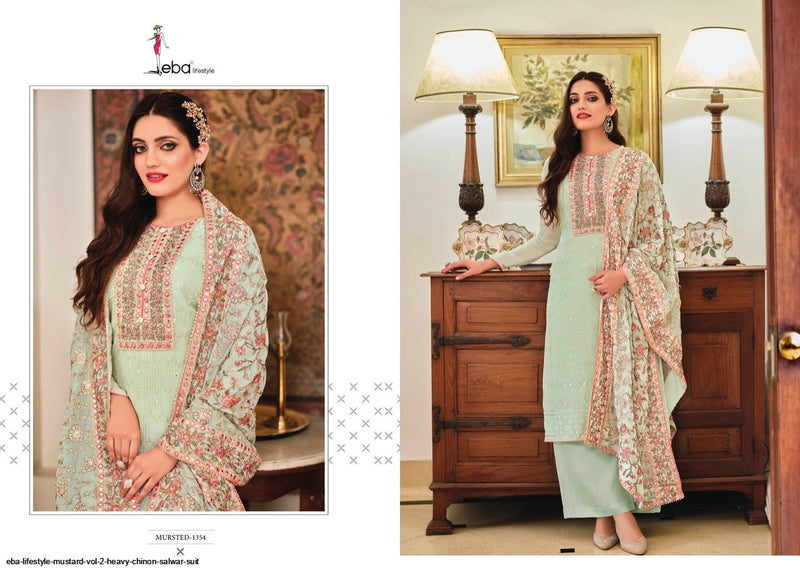 Eba Lifestyle Mustard Vol 2 Chinon Party Wear Salwar Suits With Rich & Beautiful Colors