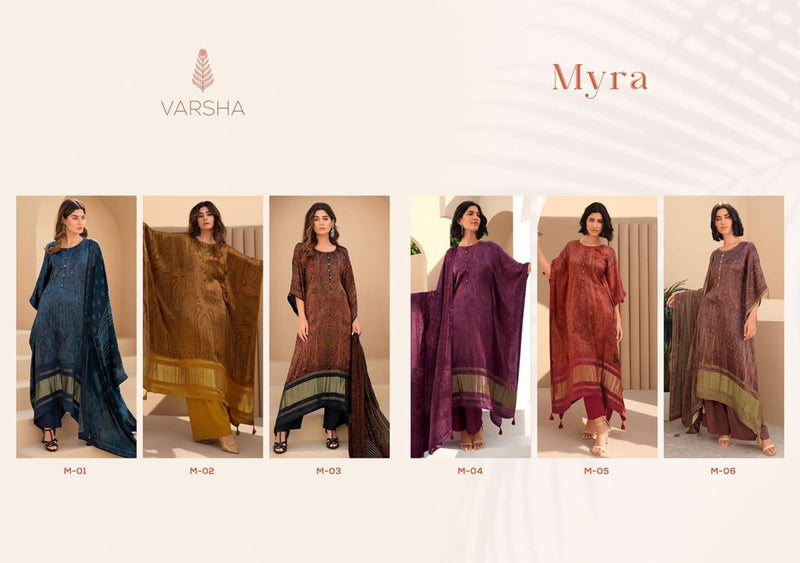 Varsha Myra Silk With Fancy Work Stylish Designer Attractive Look Fancy Salwar Suit