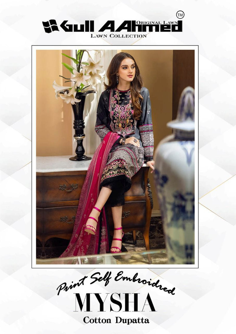 Gull Aahmed Mysha Lawn Cotton With Heavy Embroidery Work Stylish Designer Pakistani Salwar Kameez