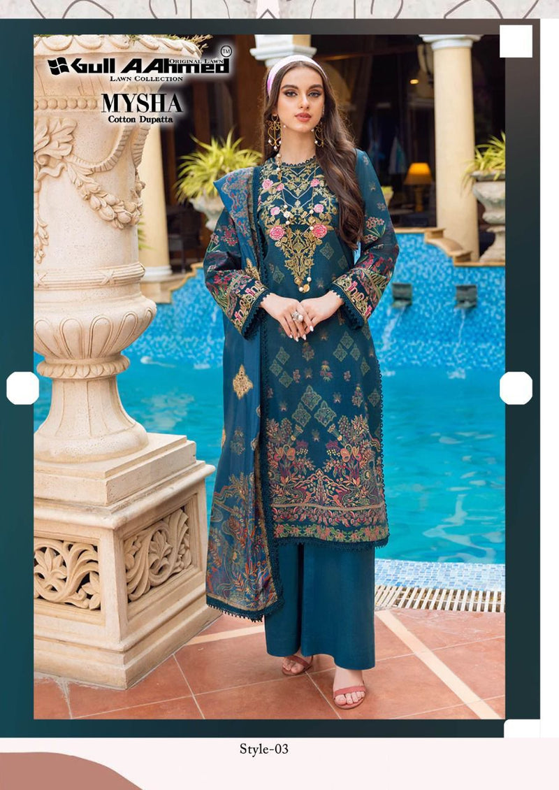 Gull Aahmed Mysha Lawn Cotton With Heavy Embroidery Work Stylish Designer Pakistani Salwar Kameez