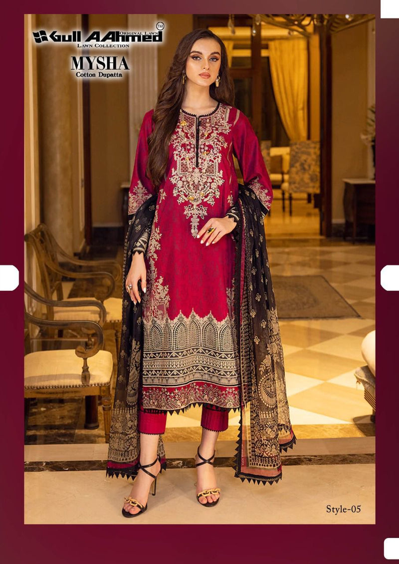 Gull Aahmed Mysha Lawn Cotton With Heavy Embroidery Work Stylish Designer Pakistani Salwar Kameez