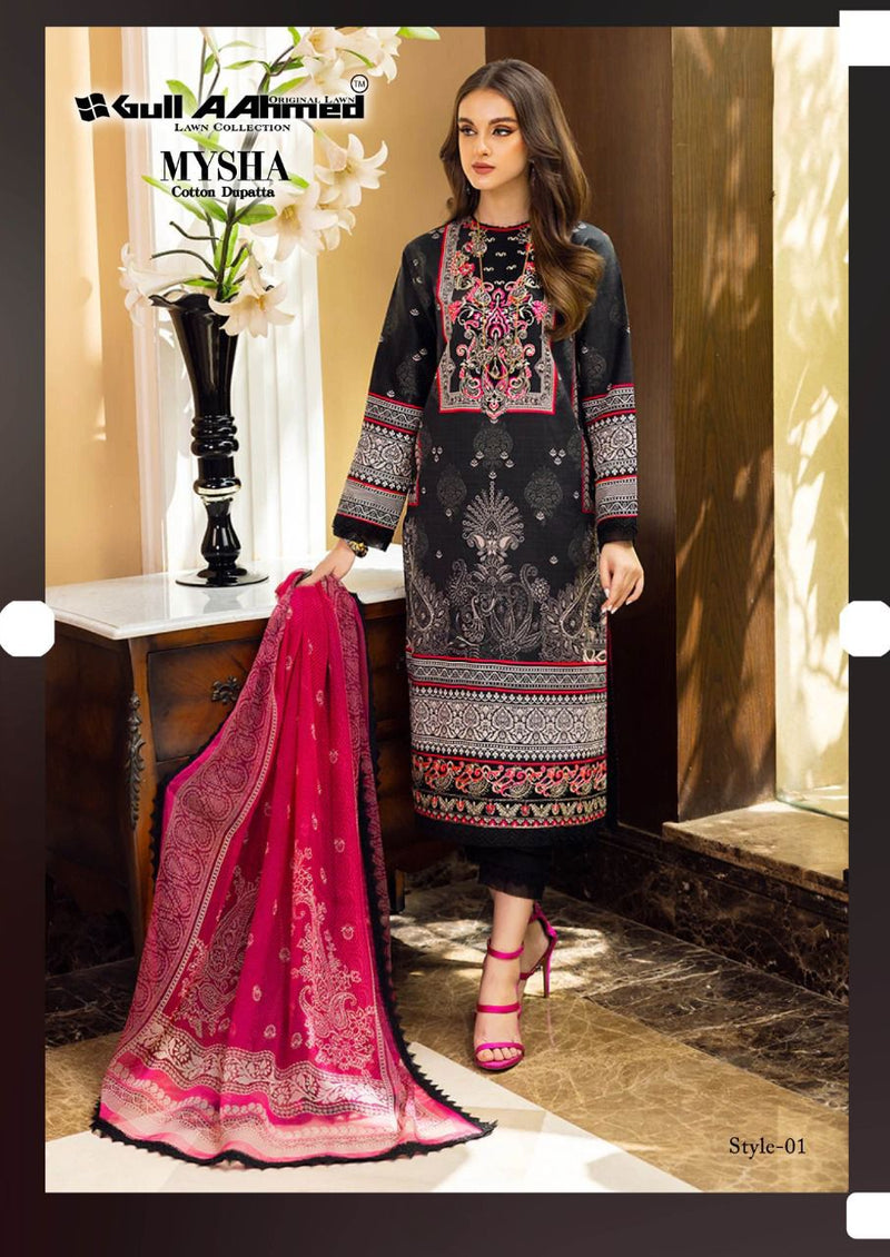 Gull Aahmed Mysha Lawn Cotton With Heavy Embroidery Work Stylish Designer Pakistani Salwar Kameez