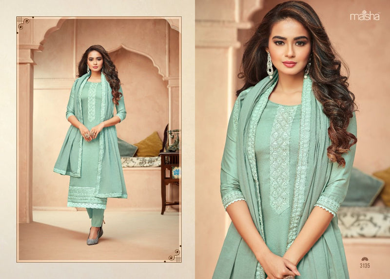Maisha Maskeen Shiza Soft Silk With Beatiful Embroidery Work And Hand Work