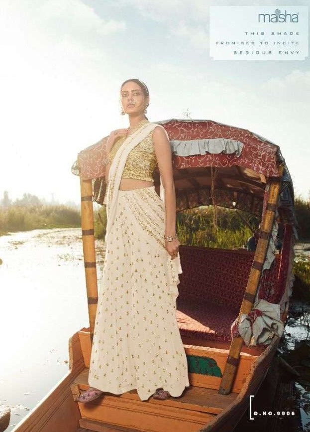 Maisha Veronica 9906 Viscose Net Beautiful Gota Heavy Embroidery Work