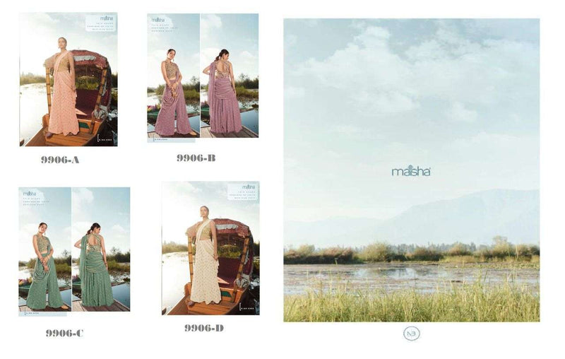 Maisha Veronica 9906 Viscose Net Beautiful Gota Heavy Embroidery Work