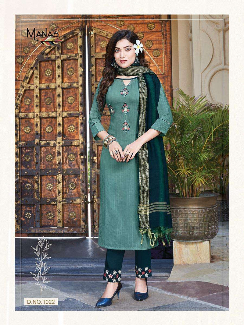 Manas Launch By Delight Vol 4 Chinon Silk With Embroidery And Hand Work Exclusive Readymade Salwar Suit