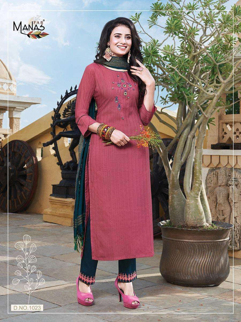 Manas Launch By Delight Vol 4 Chinon Silk With Embroidery And Hand Work Exclusive Readymade Salwar Suit