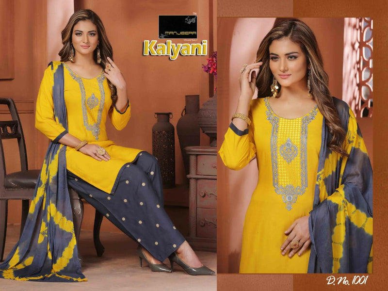 Manjeera Fashion Kalyani Rayon Work Casual Daily Wear Kurti
