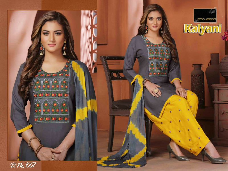 Manjeera Fashion Kalyani Rayon Work Casual Daily Wear Kurti