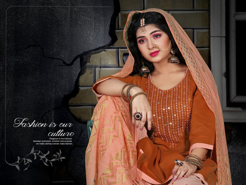 Manjeera Fashion Utsav Semi Satin With Inner Salwar suit