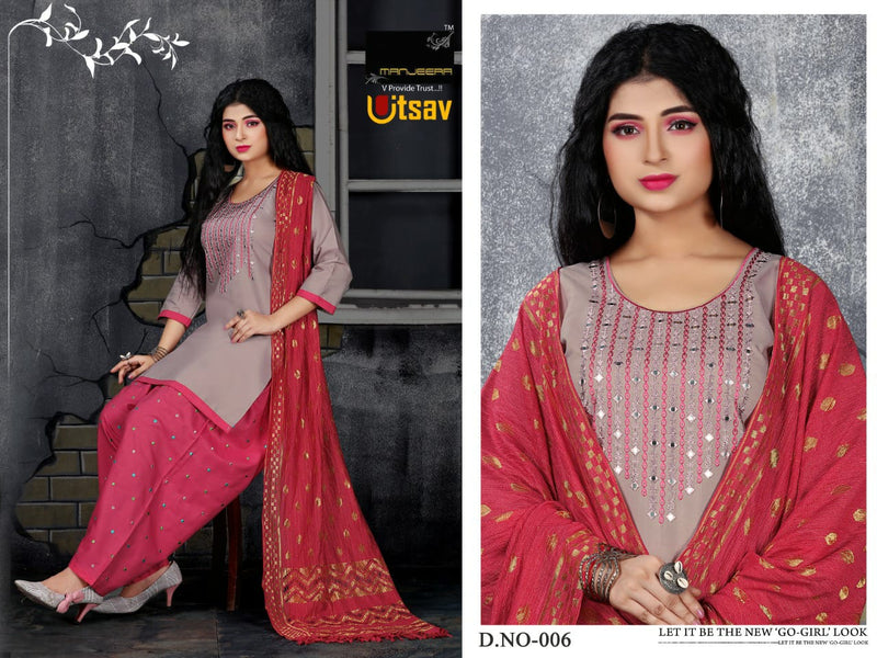 Manjeera Fashion Utsav Semi Satin With Inner Salwar suit