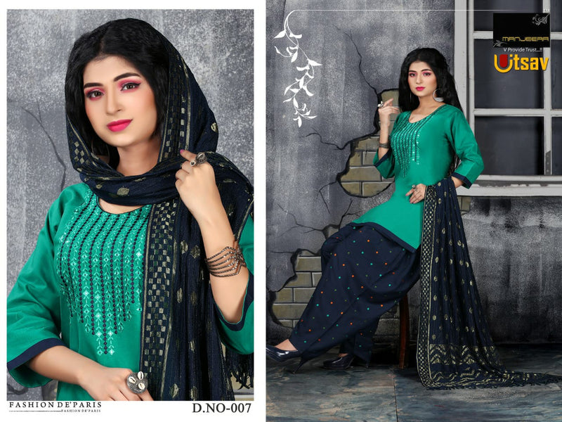 Manjeera Fashion Utsav Semi Satin With Inner Salwar suit
