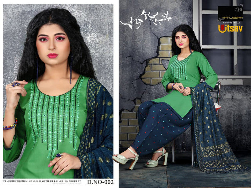 Manjeera Fashion Utsav Semi Satin With Inner Salwar suit