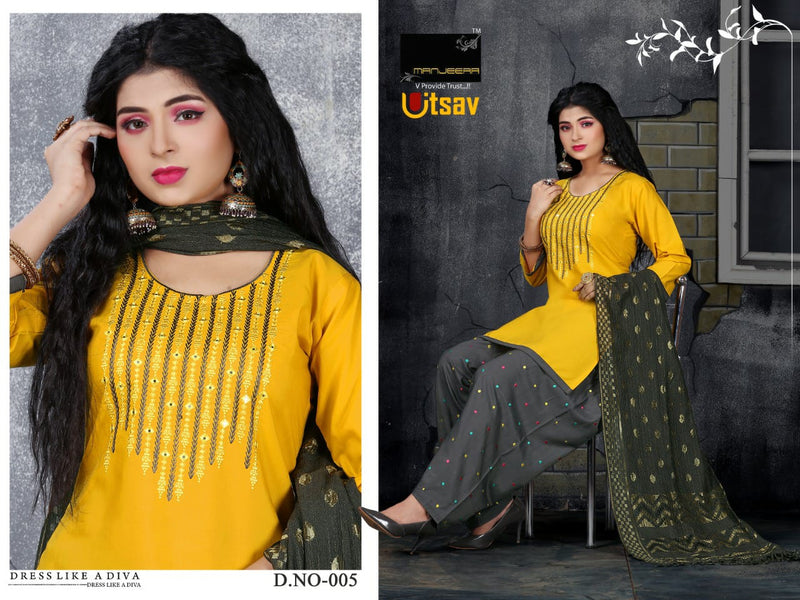 Manjeera Fashion Utsav Semi Satin With Inner Salwar suit