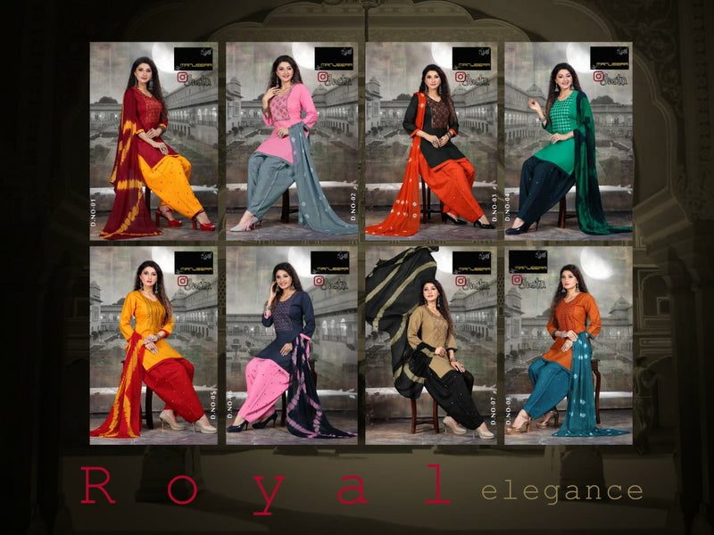 Manjeera Insta semi Satin with Inner Patiyala Work Salwar Suit