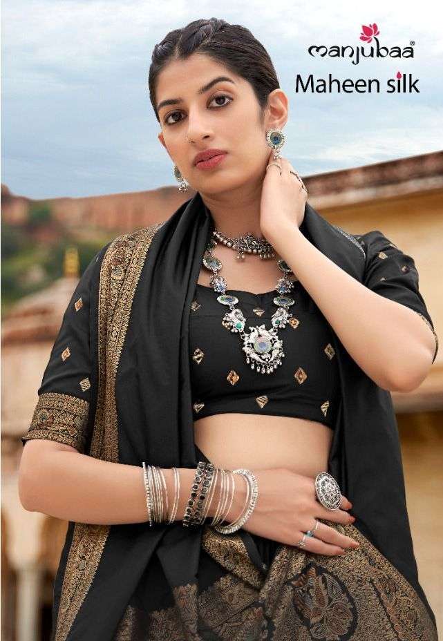 Manjubaa Fashion Maheen Silk Banarsi Silk Desinger Saree