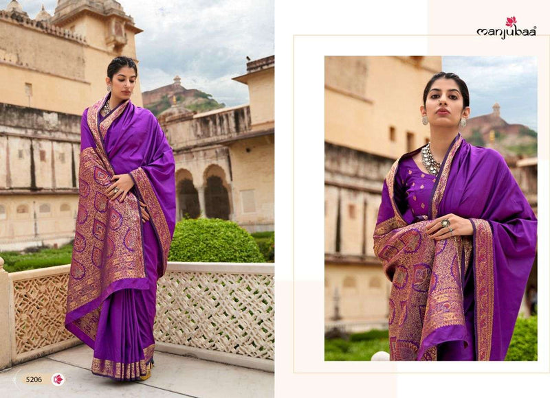 Manjubaa Fashion Maheen Silk Banarsi Silk Desinger Saree