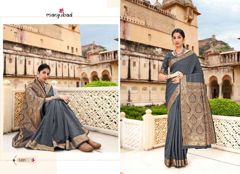 Manjubaa Fashion Maheen Silk Banarsi Silk Desinger Saree