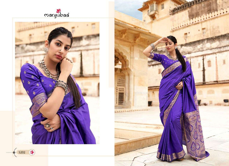 Manjubaa Fashion Maheen Silk Banarsi Silk Desinger Saree
