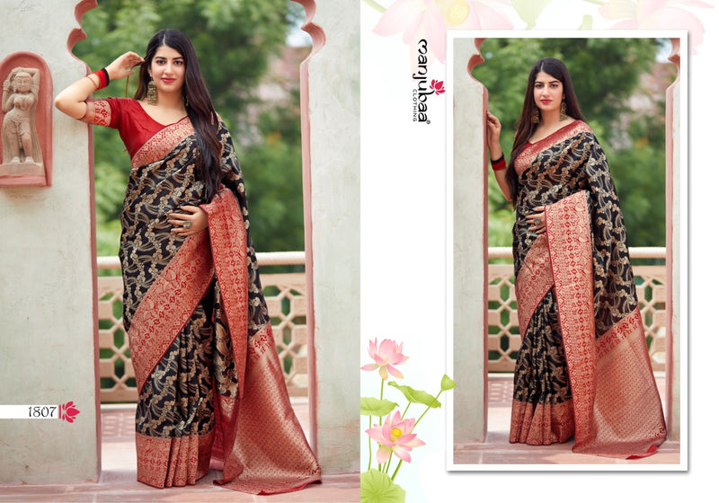 Manjubaa Launch By Series 1800 Soft Silk Printed Exclusive Traditional Wear Fancy Sarees